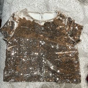 Buckle Tops - Women’s gold sequin crop top Buckle Tops - Women’s gold sequin crop top